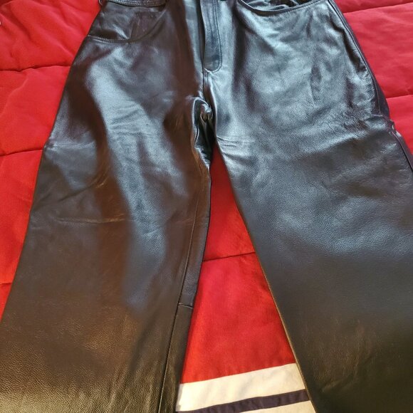 Mens leather motorcycle pants 38X 30 - Picture 3 of 3